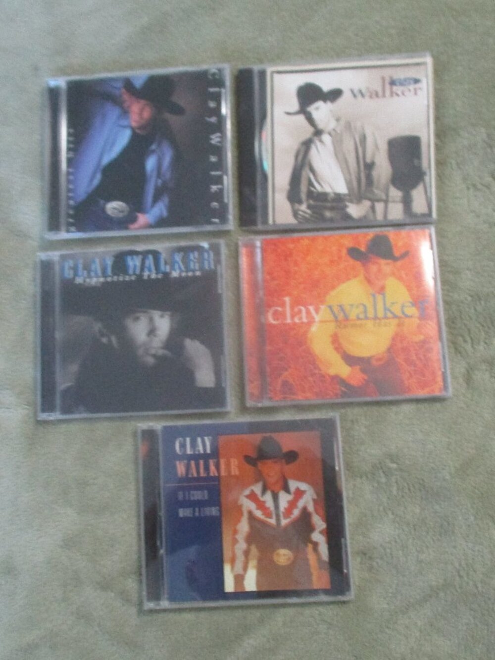 CLAY WALKER CDs Lot of 5 Discs Like New Cases VG not broken